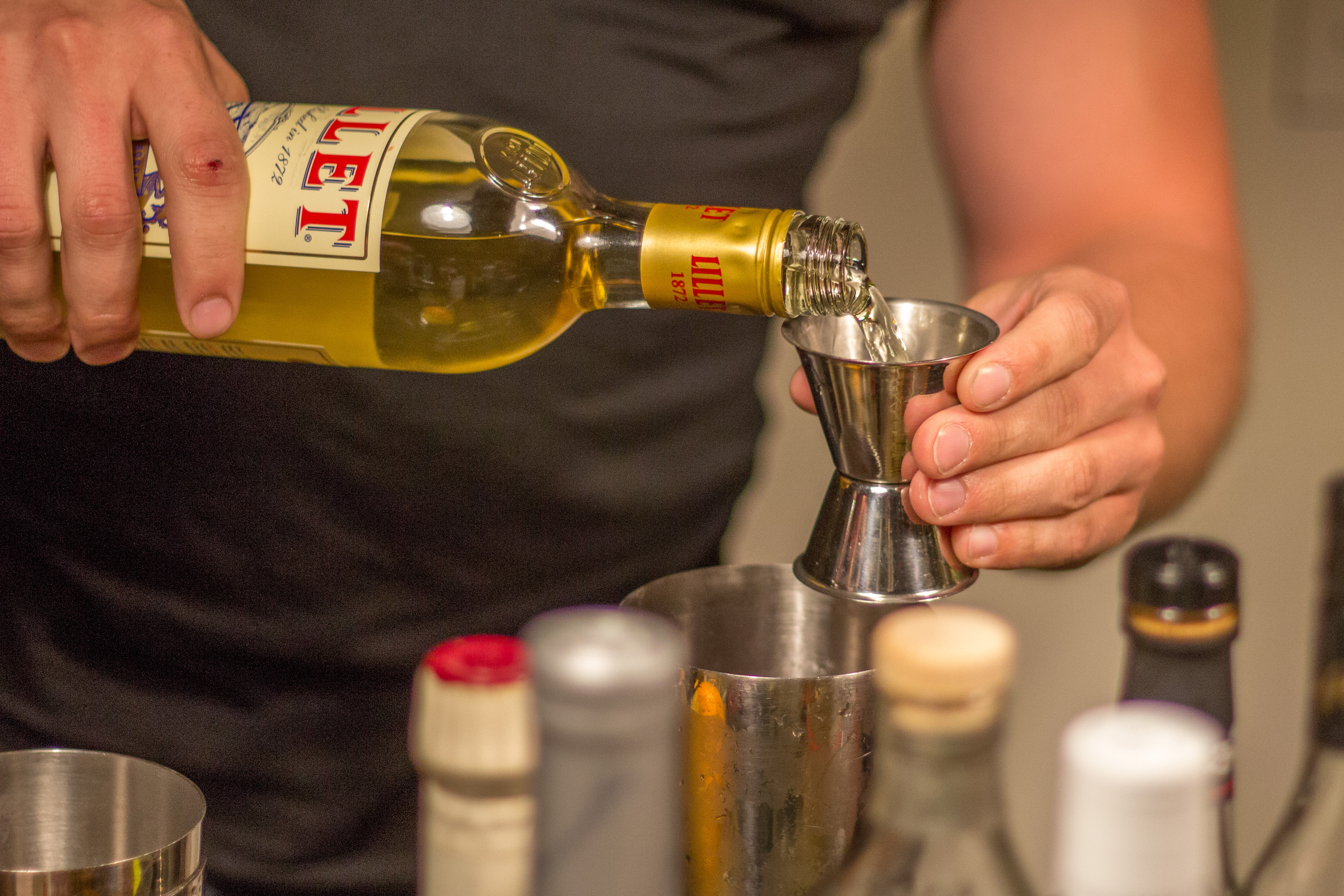 A jigger on a bar